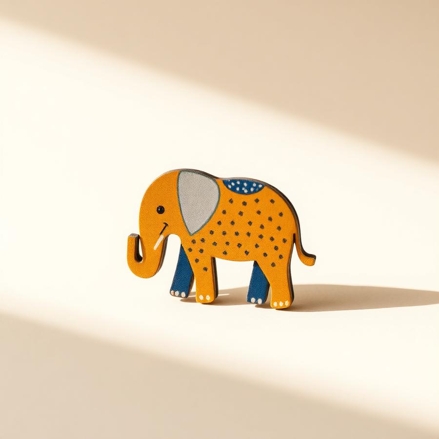 Painted Elephant Magnet by Aruna V.
