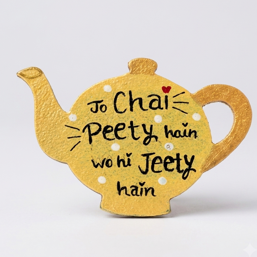 Chai peety hain — Fridge Magnet, handmade by JK Craft