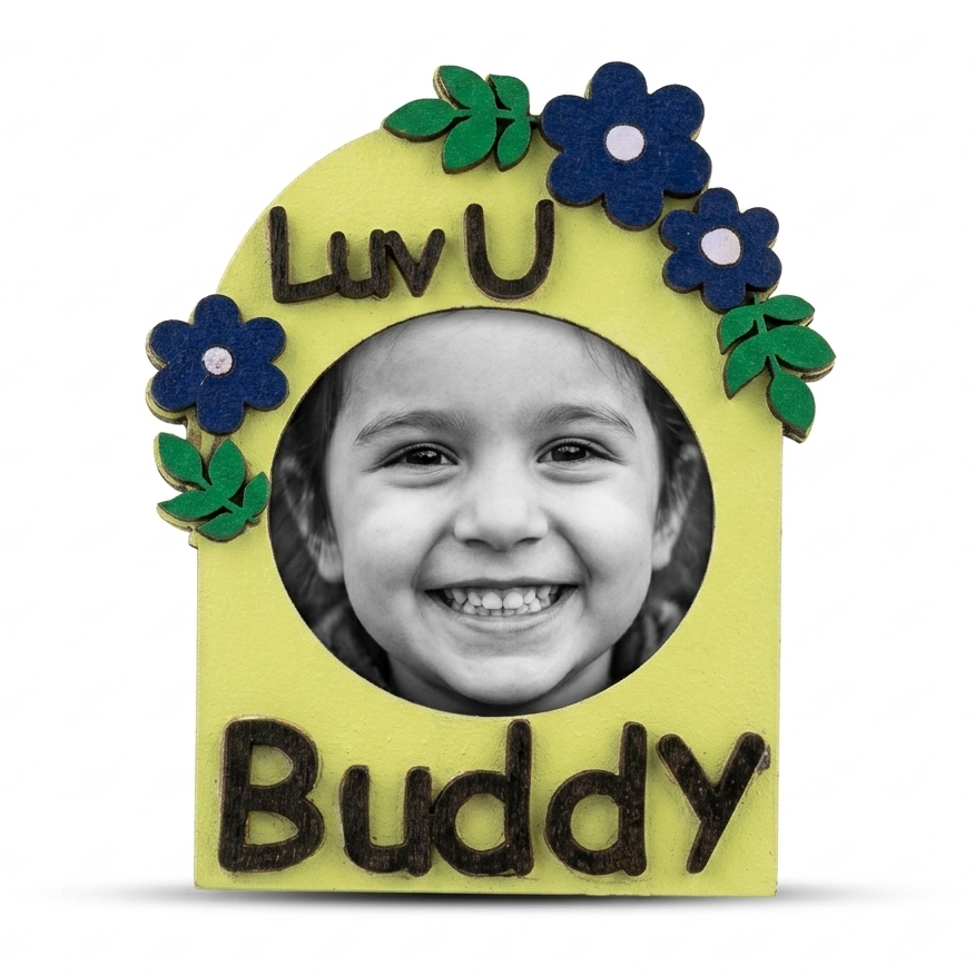 Luv You Buddy - Frame — Fridge Magnet, handmade by JK Craft