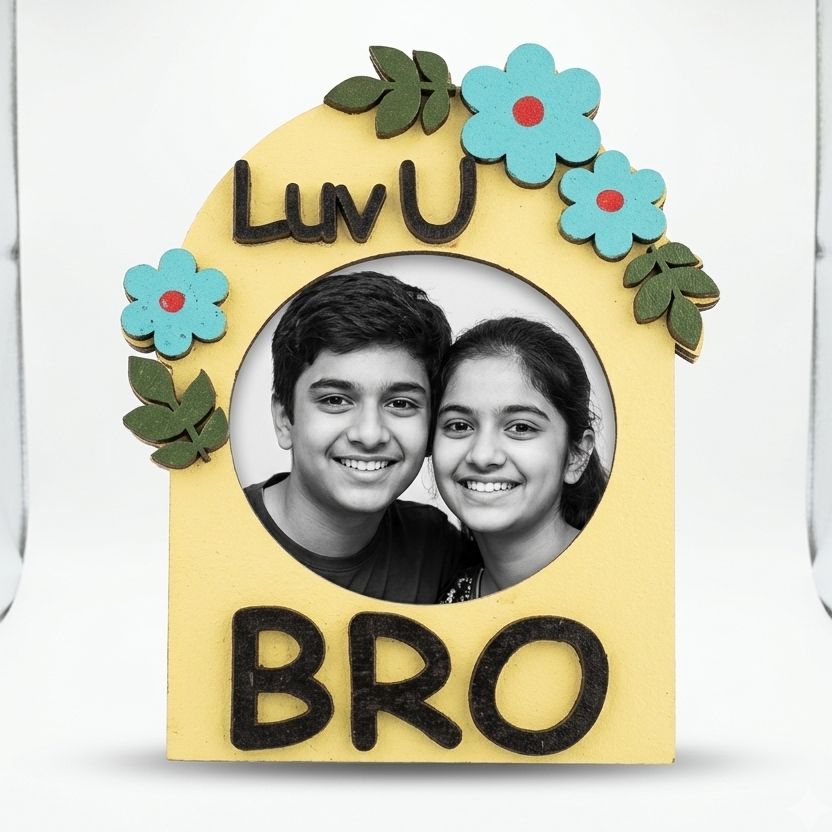 Luv You Bro- Frame — Fridge Magnet, handmade by JK Craft
