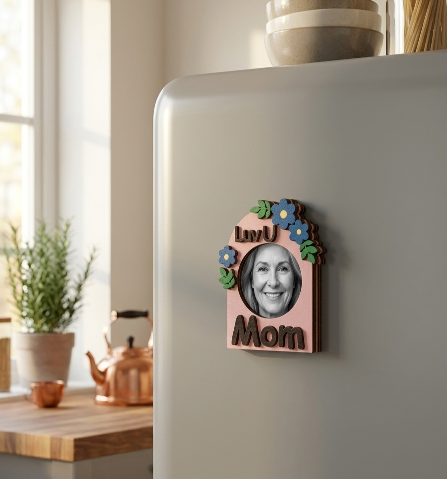 Luv You Mom - Frame - Fridge Magnet — handmade by JK Craft — photo 2 of 2