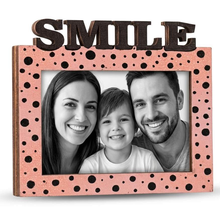 Smile Frame - Orange — Fridge Magnet, handmade by JK Craft
