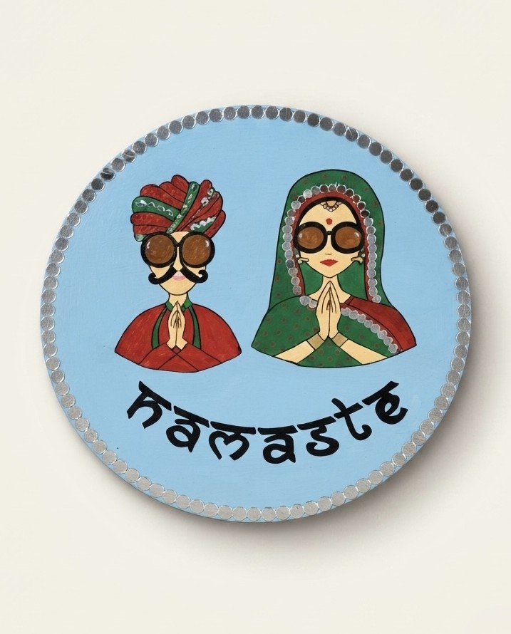 Rajasthani Couple Greeting - RGC — Fridge Magnet, handmade by JK Craft