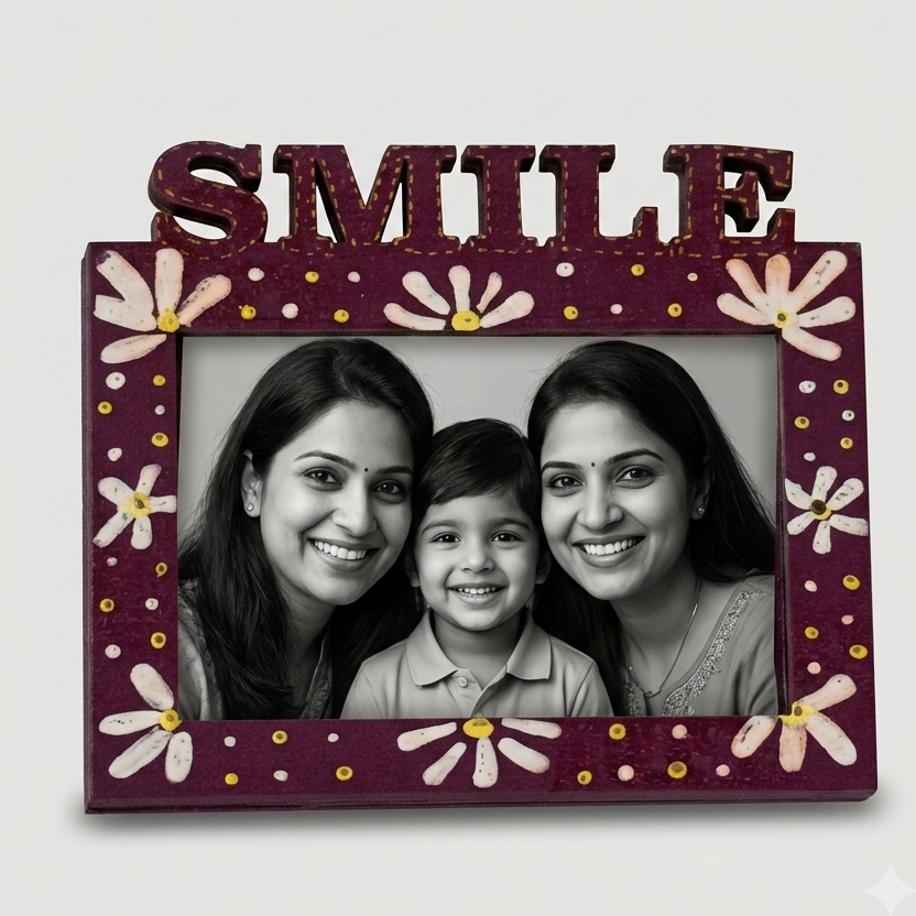 Smile Frame - Red — Fridge Magnet, handmade by JK Craft